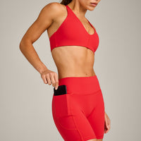 UnifiedMove™ Pocket Shorts 6" with Bonding with Reflective Logo | Muscle Mommy Red