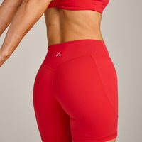 UnifiedMove™ Pocket Shorts 6" with Bonding with Reflective Logo | Muscle Mommy Red
