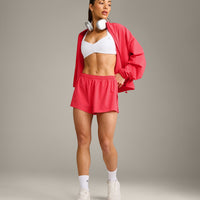 UnifiedMove™ T Back Minimal Bralette with Reflective Logo | White