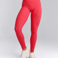 UnifiedMove™ V Front Mid Rise Leggings with Reflective Logo | Charged Pink
