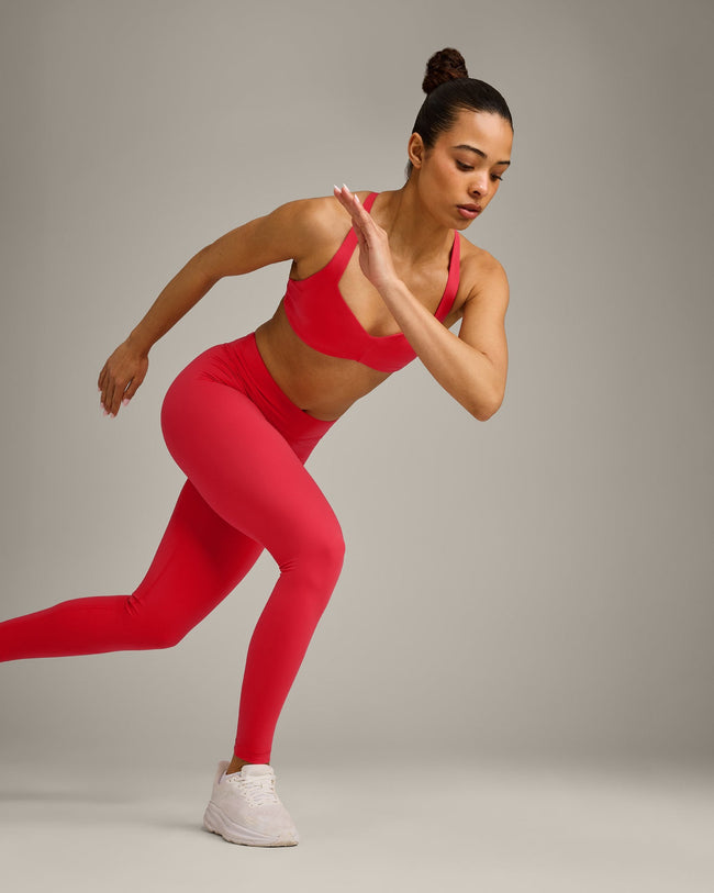 UnifiedMove™ V Front Mid Rise Leggings with Reflective Logo | Charged Pink