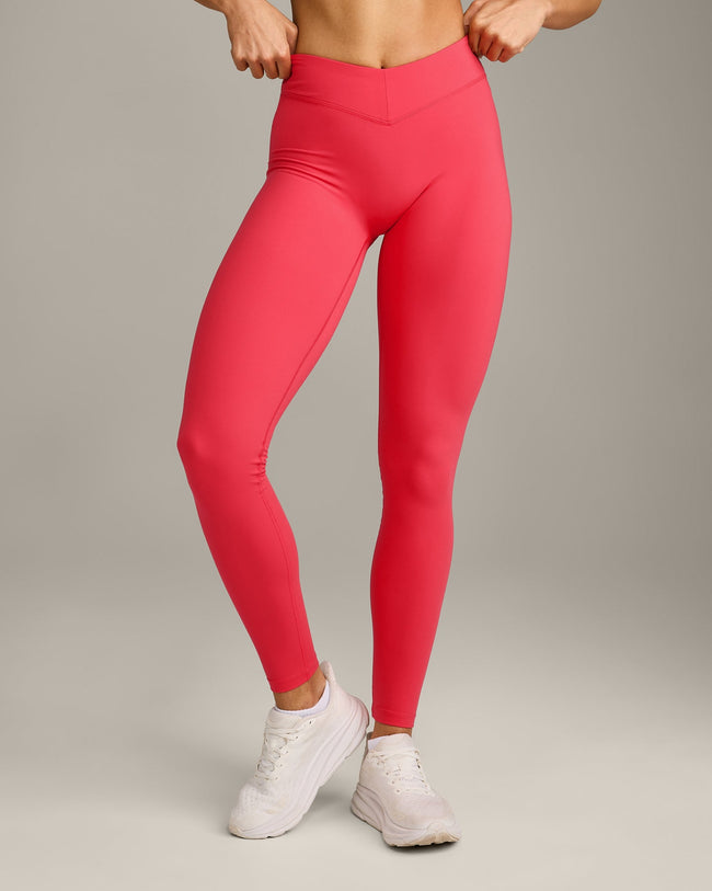 UnifiedMove™ V Front Mid Rise Leggings with Reflective Logo | Charged Pink