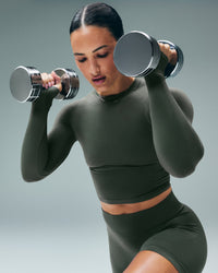 Oner Seamless Fitted Long Sleeve Top New Branding | Dark Khaki