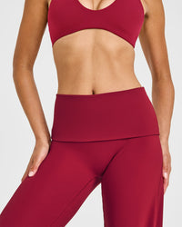 SoftMotion™ Fold Over Straight Leg Bottoms | Ruby Red