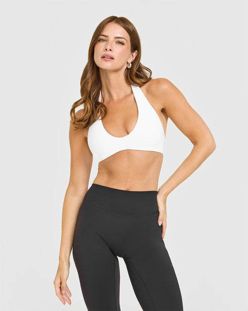 Oner Modal SoftMotion™ Minimal Halter Neck Bralette | White
