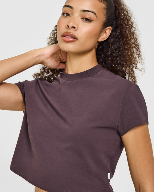 Cotton Relaxed T-Shirt | Umber Brown