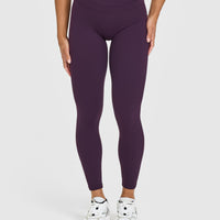 UnifiedMove™ High Waisted Leggings White Logo | Blackberry Purple