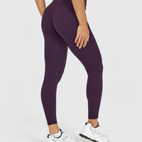 UnifiedMove™ High Waisted Leggings White Logo | Blackberry Purple