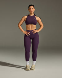 UnifiedMove™ High Waisted Leggings White Logo | Blackberry Purple