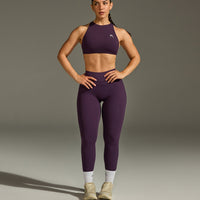 UnifiedMove™ High Waisted Leggings White Logo | Blackberry Purple