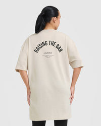 Raising The Bar Graphic Longline T-Shirt | Sand