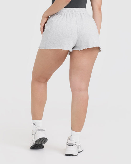 Raw Lounge Oversized Shorts | Light Gray Marl