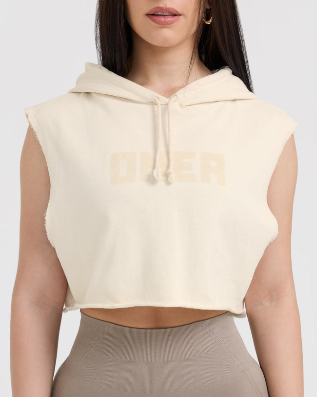 Sleeveless Hoodie Cropped Off White Oner Active US