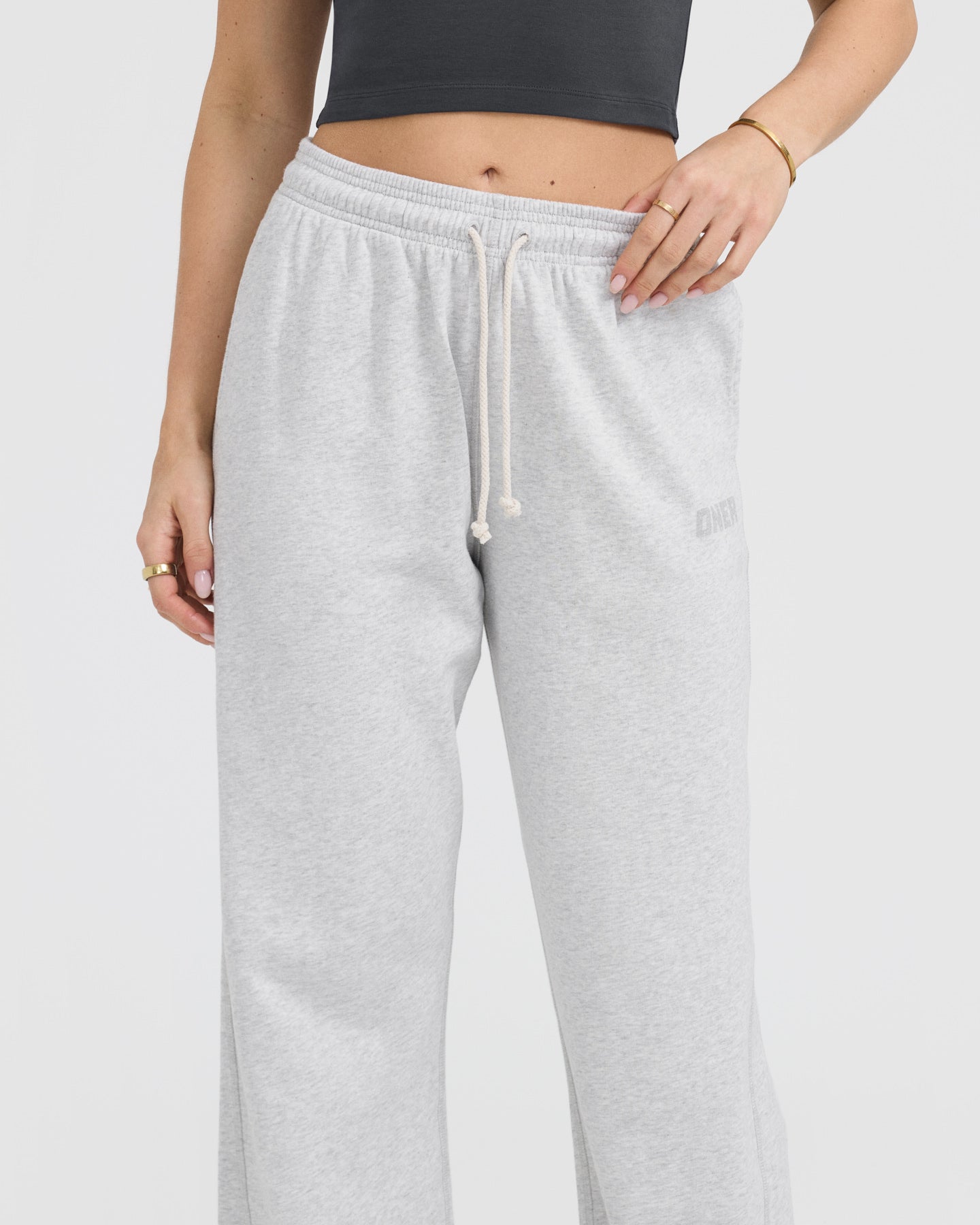 Grey Wide Leg Joggers - Light Grey Marl | Oner Active US