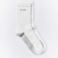 Pilates Grip Crew Socks 1 Pack | White