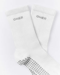 Pilates Grip Crew Socks 1 Pack | White