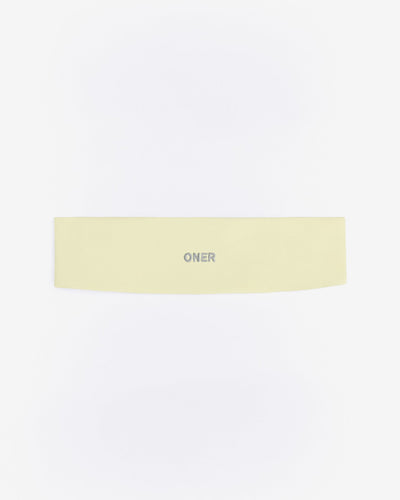 SoftMotion™ Headband with Gray Logo | Pastel Yellow
