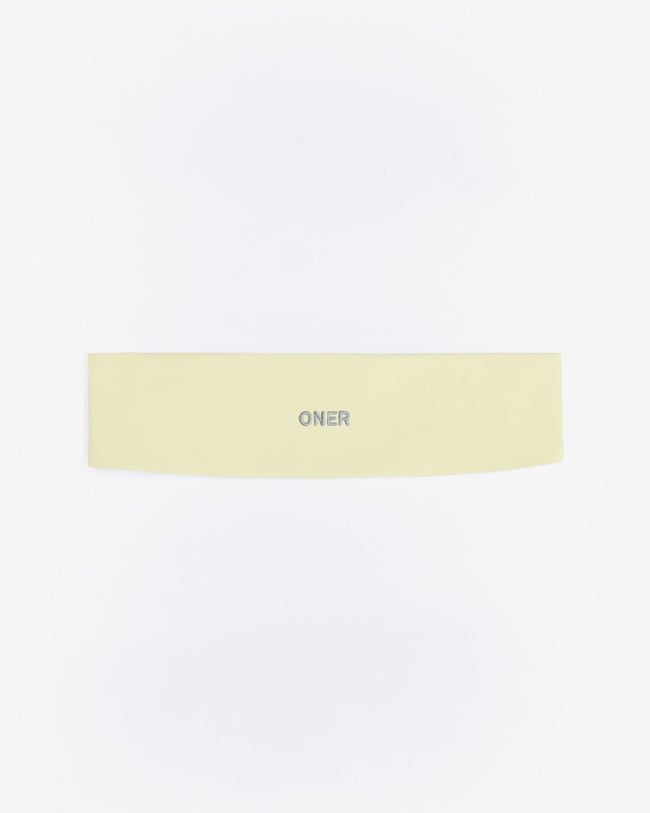 SoftMotion™ Headband with Gray Logo | Pastel Yellow