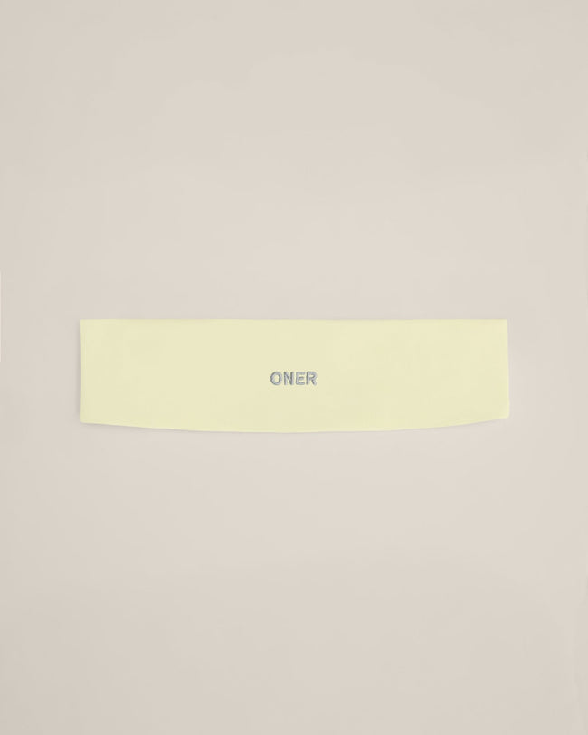 SoftMotion™ Headband with Gray Logo | Pastel Yellow