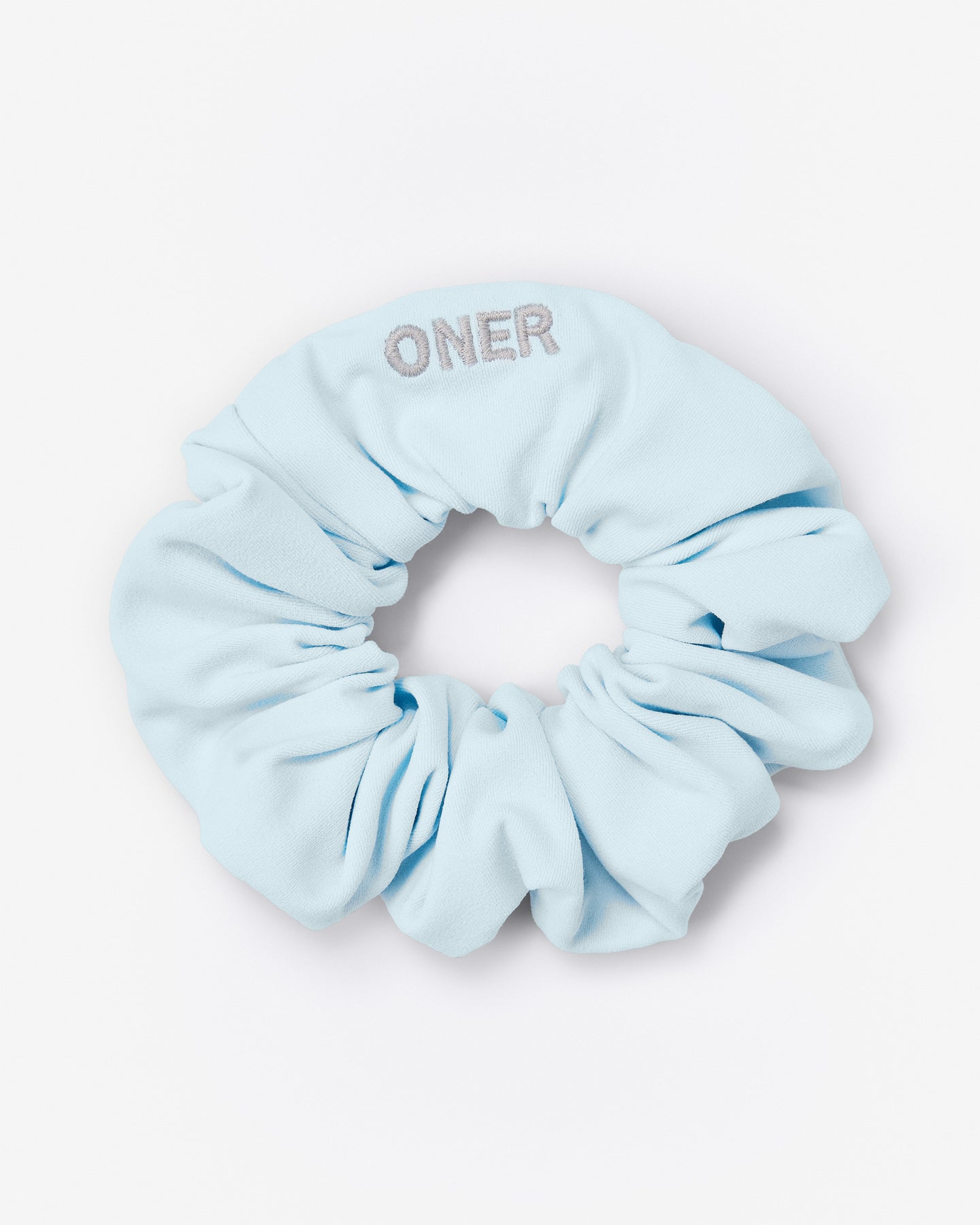 SoftMotion™ Scrunchie with Gray Logo | Cloud Blue