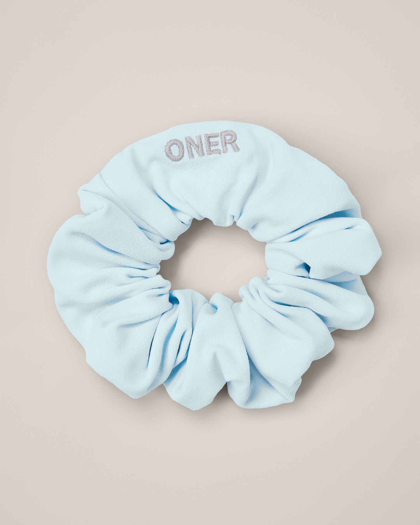 SoftMotion™ Scrunchie with Gray Logo | Cloud Blue