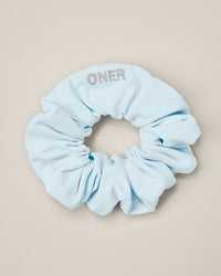 SoftMotion™ Scrunchie with Gray Logo | Cloud Blue