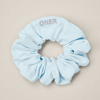 SoftMotion™ Scrunchie with Gray Logo | Cloud Blue