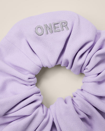 SoftMotion™ Scrunchie with Gray Logo | Lavender Purple