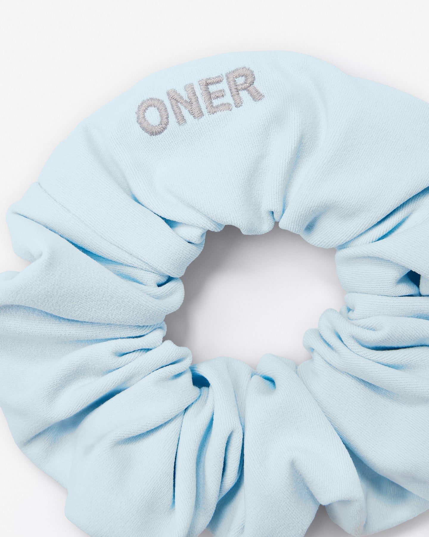 SoftMotion™ Scrunchie with Gray Logo | Cloud Blue