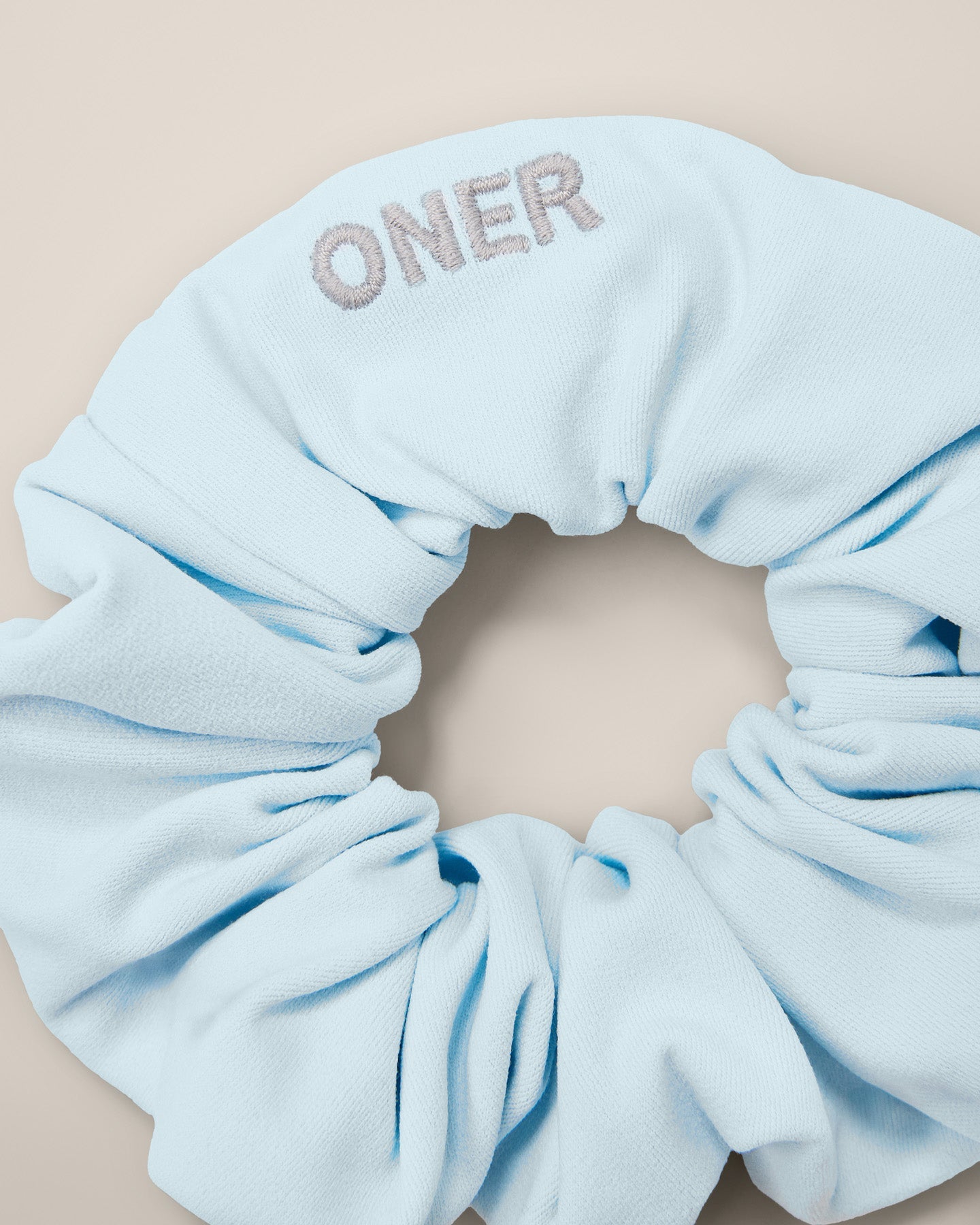 SoftMotion™ Scrunchie with Gray Logo | Cloud Blue