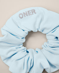 SoftMotion™ Scrunchie with Gray Logo | Cloud Blue