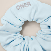 SoftMotion™ Scrunchie with Gray Logo | Cloud Blue