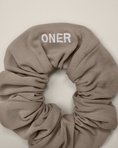 SoftMotion™ Scrunchie with Gray Logo | Minky