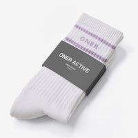 Varsity Stripe Long Crew Socks 1 Pack | Lavender Purple
