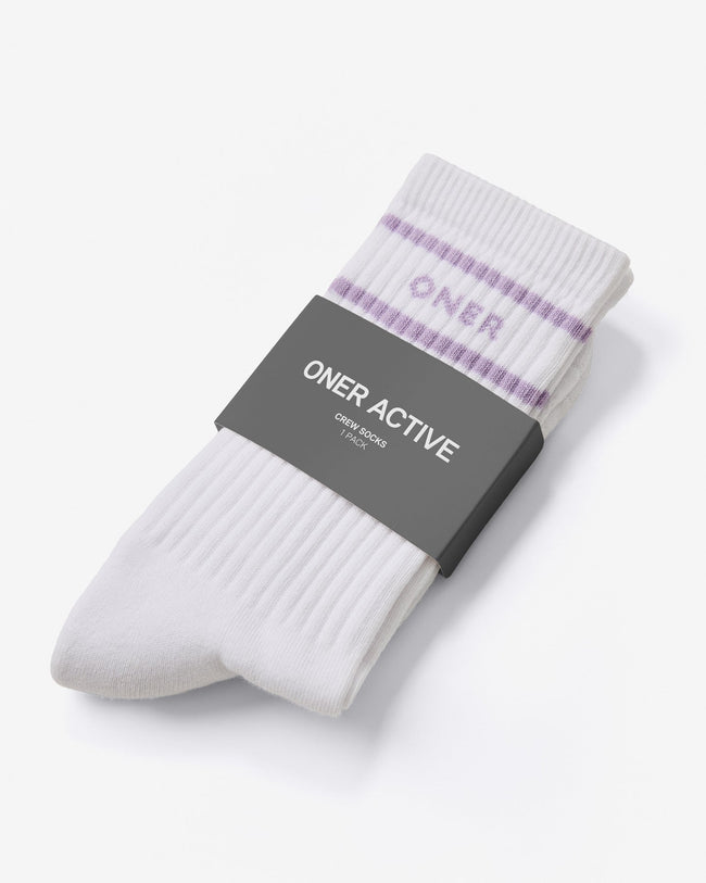 Varsity Stripe Long Crew Socks 1 Pack | Lavender Purple