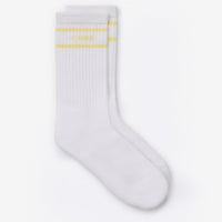 Varsity Stripe Long Crew Socks 1 Pack | Pastel Yellow