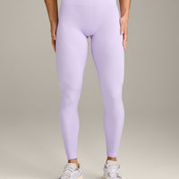 EnhanceLift™ Seamless Leggings with Gray Logo | Lavender Purple