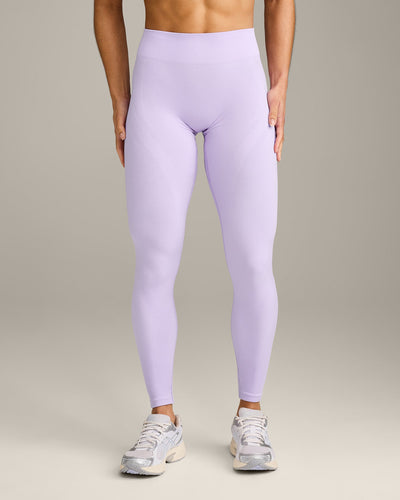 EnhanceLift™ Seamless Leggings with Gray Logo | Lavender Purple