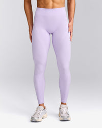 EnhanceLift™ Seamless Leggings with Gray Logo | Lavender Purple