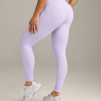 EnhanceLift™ Seamless Leggings with Gray Logo | Lavender Purple