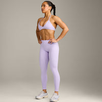 EnhanceLift™ Seamless Leggings with Gray Logo | Lavender Purple