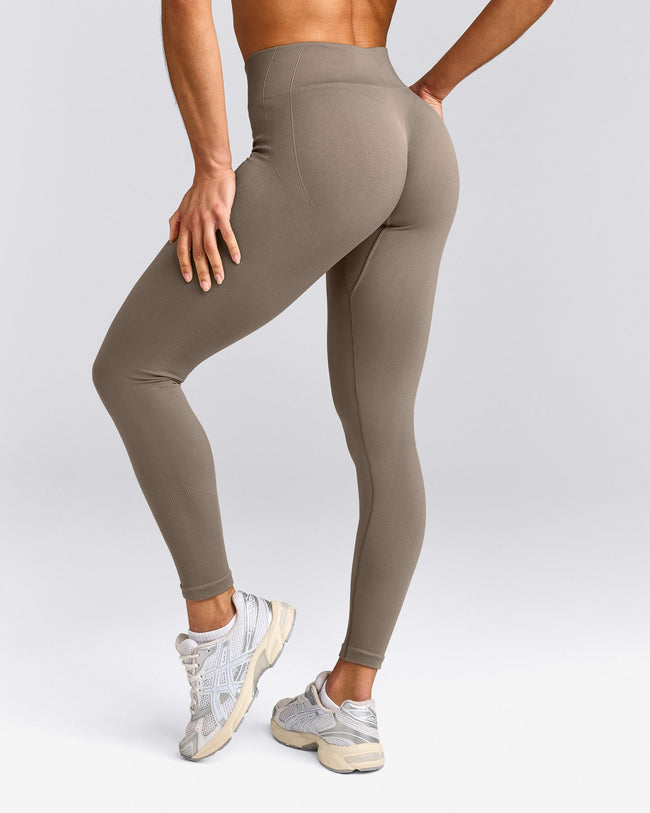 EnhanceLift™ Seamless Leggings with Gray Logo | Warm Minky