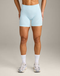EnhanceLift™ Seamless Shorts with Gray Logo | Cloud Blue