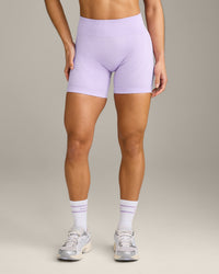 EnhanceLift™ Seamless Shorts with Gray Logo | Lavender Purple