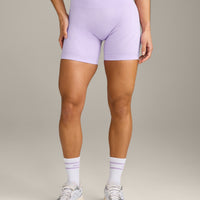 EnhanceLift™ Seamless Shorts with Gray Logo | Lavender Purple