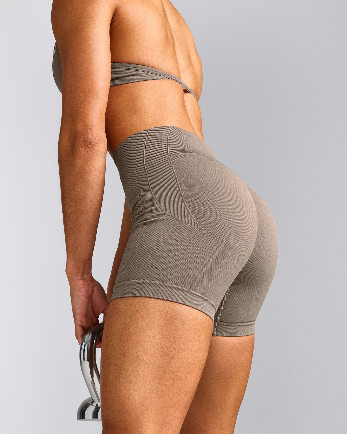EnhanceLift™ Seamless Shorts with Gray Logo | Warm Minky