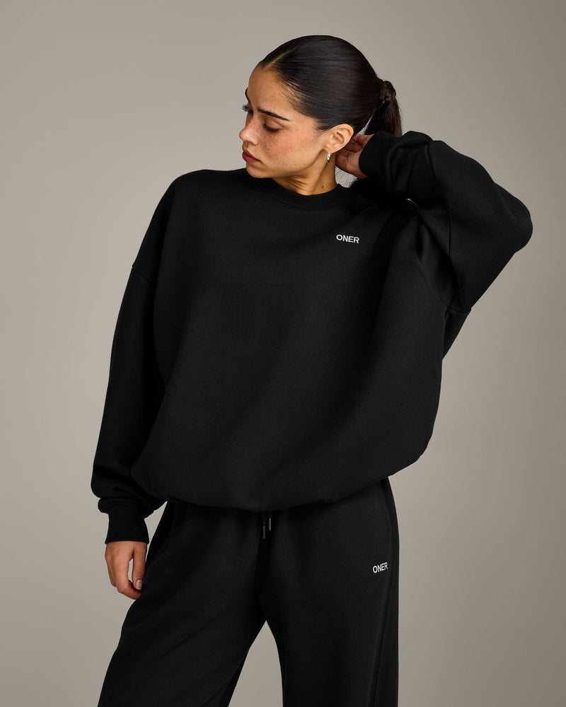 Foundations All Season Crew Neck Sweatshirt Black | Oner Active US