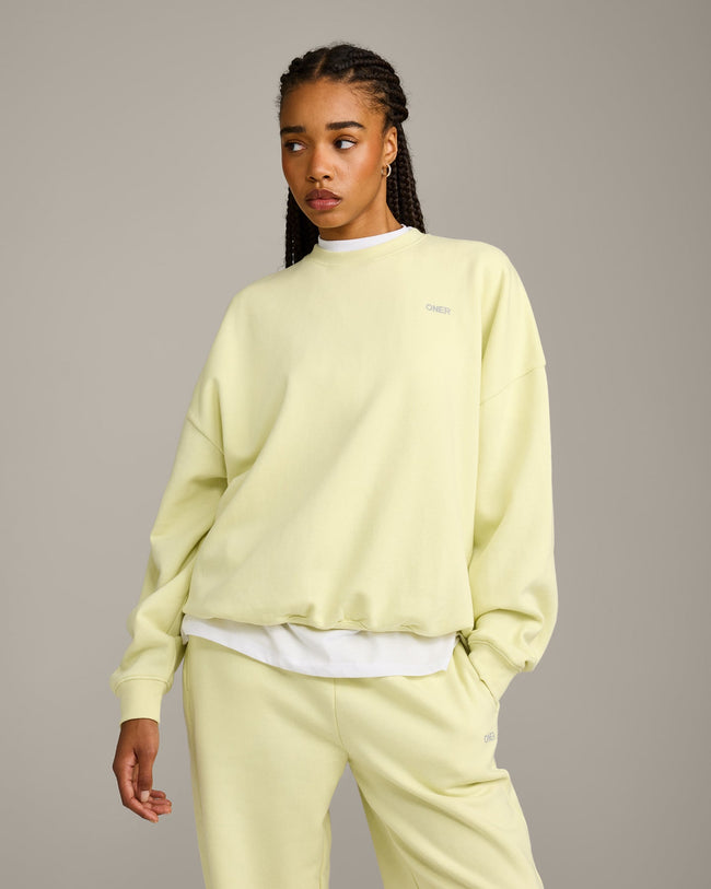 Foundations All Season Crew Neck Sweatshirt | Pastel Yellow