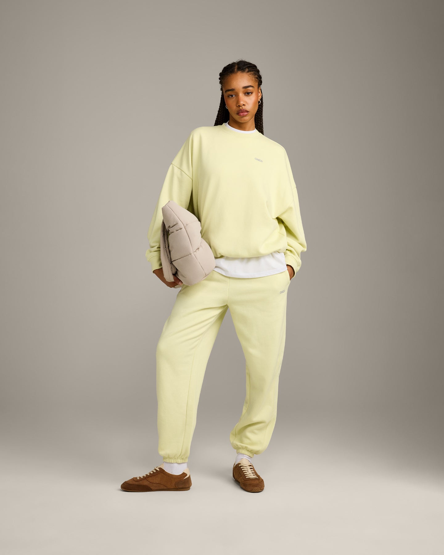 Foundations All Season Crew Neck Sweatshirt | Pastel Yellow