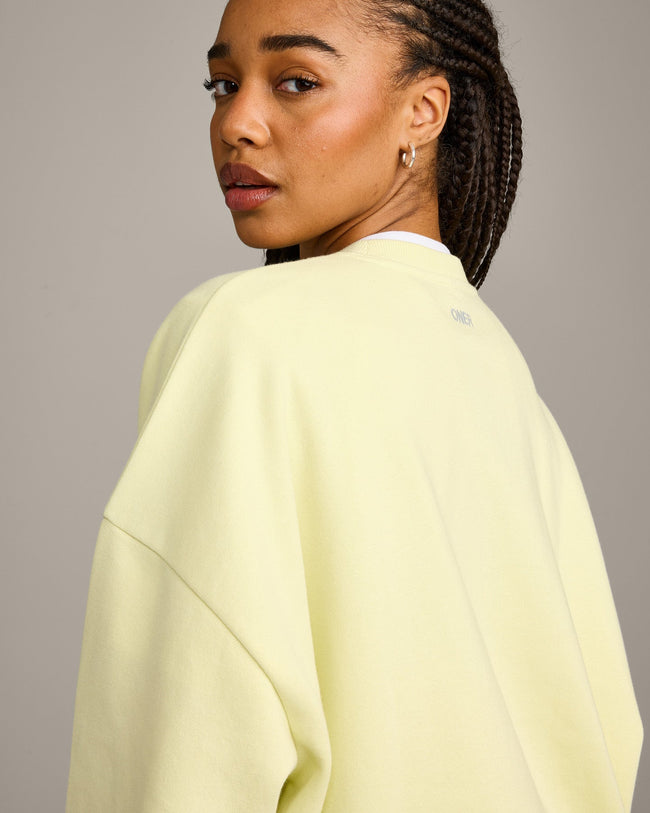 Foundations All Season Crew Neck Sweatshirt | Pastel Yellow
